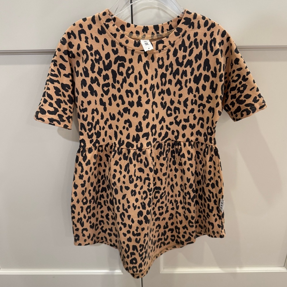 HUXBABY Girls Leopard Swirl Dress 4T Stretchy Material